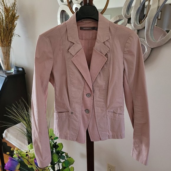 Sandwich Jackets & Blazers - SOLD - Sandwich Dusty Rose Metallic and Jersey Blazer US 6